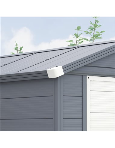 Outsunny 4 x 6ft Garden Shed with Foundation Kit, Polypropylene Outdoor Storage Tool House with Ventilation Slots and Lockable D