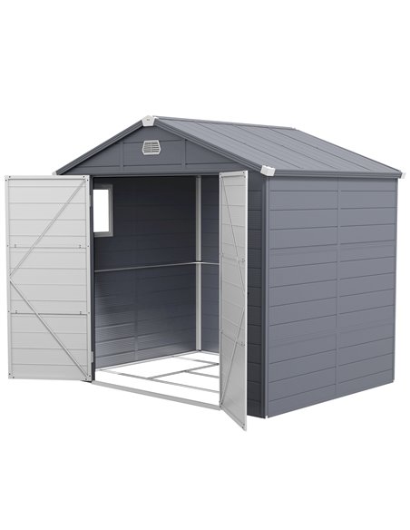 Outsunny 8 x 6ft Garden Shed with Foundation Kit, Grey 845-410V05CG - pic 54495 | FastDaddyshop