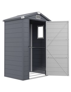 Outsunny 4 x 3ft Garden Shed with Foundation Kit, Grey 845-410V01CG