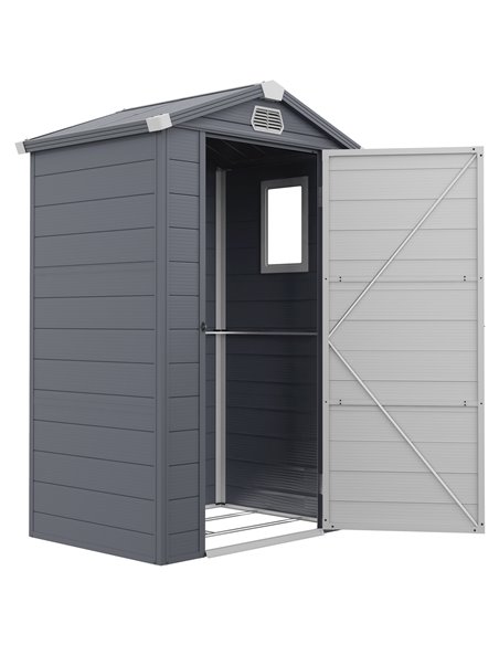 Outsunny 4 x 3ft Garden Shed with Foundation Kit, Grey 845-410V01CG - pic 54504 | FastDaddyshop