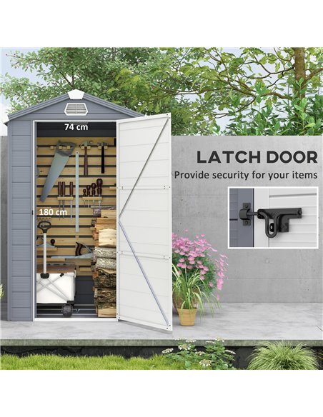 Outsunny 4 x 3ft Garden Shed with Foundation Kit, Polypropylene Outdoor Storage Tool House with Ventilation Slots and Lockable D - pic 54508 | FastDaddyshop