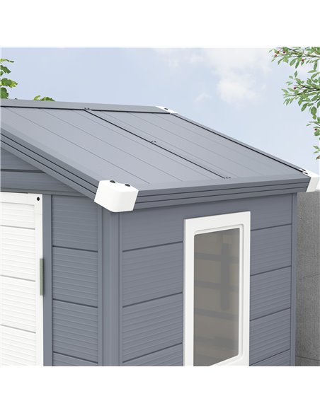 Outsunny 4 x 3ft Garden Shed with Foundation Kit, Polypropylene Outdoor Storage Tool House with Ventilation Slots and Lockable D - pic 54512 | FastDaddyshop