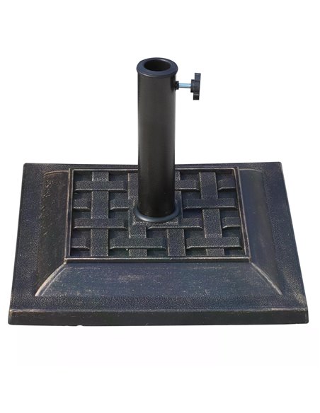 Outsunny 44 cm Square Garden Parasol Stand-Bronze Resin 01-0415 - pic 54522 | FastDaddyshop