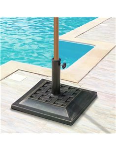 Outsunny 44 cm Square Garden Parasol Stand-Bronze Resin 01-0415 2