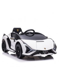 Homcom 3+ Kids Electric Car 12V Lamborghini SIAN with Parental Remote Control, Lights, MP3, White