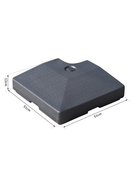 Outsunny 4 Pieces Portable Sand or Water Fillable Parasol Base Cross Stand Weights Square Holder Cantilever Garden (Pole&Cross S - pic 54551 | FastDaddyshop