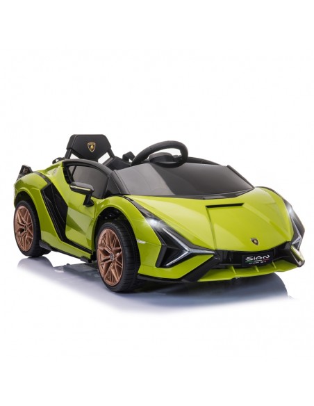 Homcom 3+ Kids Electric Car 12V Lamborghini SIAN with Parental Remote Control, Lights, MP3, Green - pic 5456 | FastDaddyshop