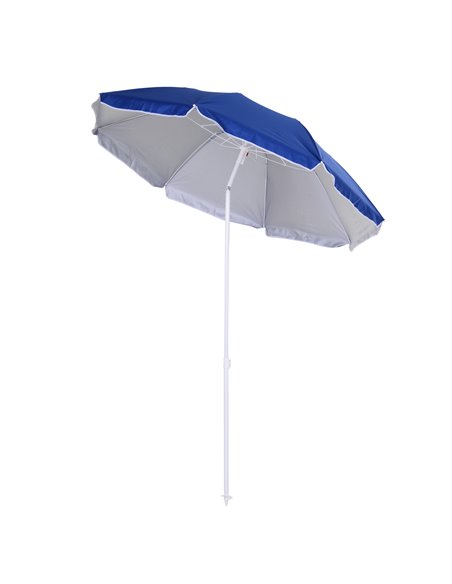 Outsunny 1.7m x 2m Tilted Beach Parasol with Steel Frame, Blue 84D-069BU - pic 54585 | FastDaddyshop
