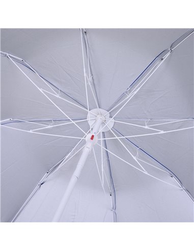 Outsunny Tilted Beach Parasol, 1.7m x 2m, with Steel Frame for UV Protection, Easy to Adjust, Blue 84D-069BU