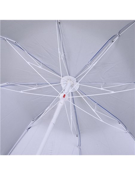 Outsunny Tilted Beach Parasol, 1.7m x 2m, with Steel Frame for UV Protection, Easy to Adjust, Blue 84D-069BU - pic 54592 | FastDaddyshop