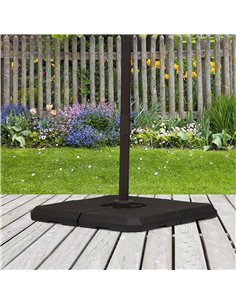 Outsunny HD Polyethylene Sand or Water Fillable Parasol Base Black 84D-070 2