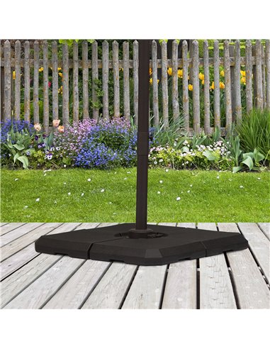 Outsunny HD Polyethylene Sand or Water Fillable Parasol Base Black 84D-070