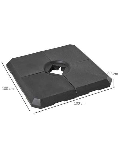 Outsunny HD Polyethylene Sand or Water Fillable Parasol Base Black 84D-070 - pic 54605 | FastDaddyshop