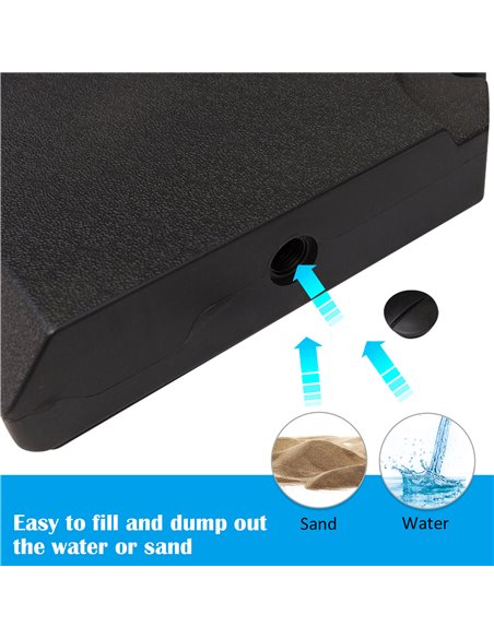 Outsunny HD Polyethylene Sand or Water Fillable Parasol Base Black 84D-070 - pic 54606 | FastDaddyshop