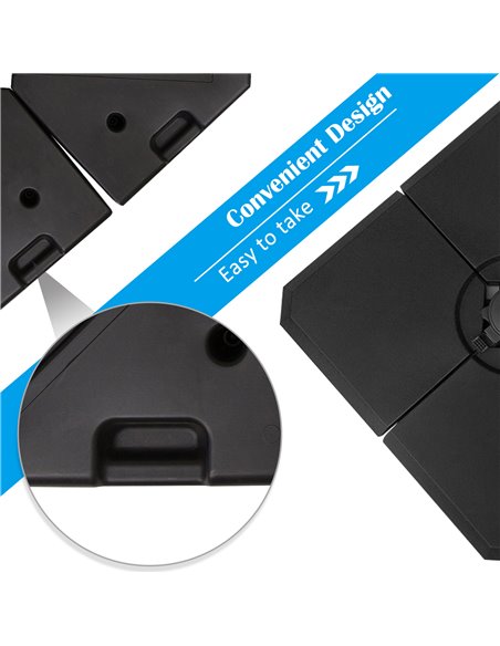 Outsunny HD Polyethylene Sand or Water Fillable Parasol Base Black 84D-070 - pic 54608 | FastDaddyshop