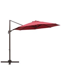 Outsunny 3m Cantilever Aluminium Frame 360 Rotation Hanging Parasol, Wine Red 840-126WR