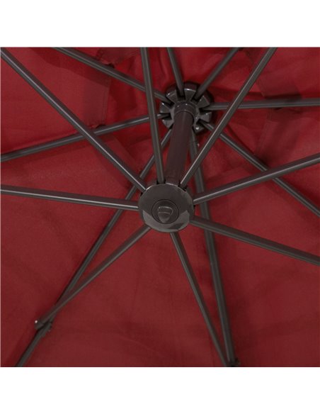 Outsunny 3m Cantilever Aluminium Frame 360 Rotation Hanging Parasol w/ Cross Base Wine Red 840-126WR - pic 54619 | FastDaddyshop