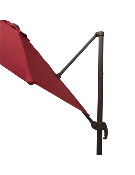 Outsunny 3m Cantilever Aluminium Frame 360 Rotation Hanging Parasol w/ Cross Base Wine Red 840-126WR - pic 54620 | FastDaddyshop