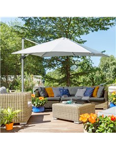 Outsunny 3m Cantilever Roma Parasol Aluminium Frame, White 84D-086WT 2