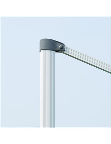 Outsunny 3m Cantilever Roma Parasol Aluminium Frame 360 Rotation Hanging Parasol with/ Cross Base White 84D-086WT