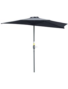 Outsunny 2.7m Balcony Half Parasol 5 Steel Ribs Construction, Grey 84D-007GY
