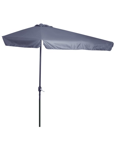 Outsunny 2.3m Half Parasol Semi Round Umbrella, Grey 84D-008V01CG - pic 54684 | FastDaddyshop
