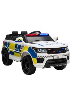 Homcom 3+ Kids Electric Ride On Police Car 12V with Parental Remote Control, Siren, Flashing Lights, White