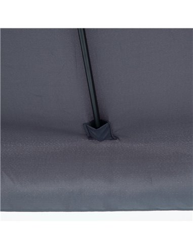 Outsunny 2.3m Half Parasol Semi Round Umbrella Patio Metal Frame Crank Handle for Balcony-- NO BASE INCLUDED, Grey 84D-008V01CG
