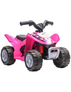 Aiyaplay 18m+ Honda Licensed Kids Quad Bike ATV, 6V with LED Light, Horn, Pink