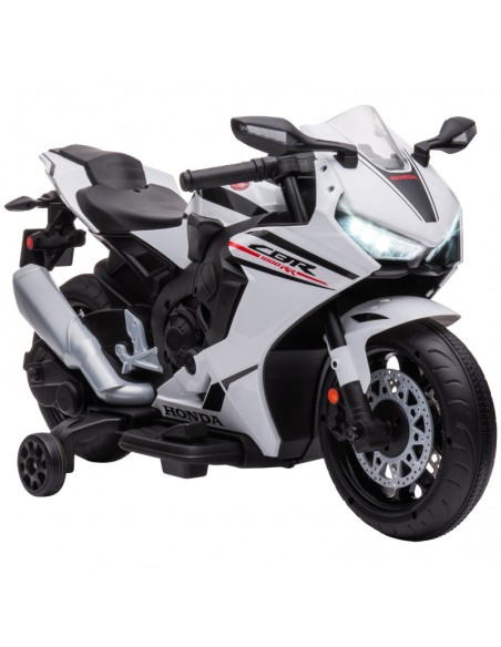 Homcom 3+ Electric Motorcycle 6V with Headlights, Music, Training Wheels, White - pic 5477 | FastDaddyshop