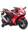 Homcom 3+ Electric Motorcycle 6V with Headlights, Music, Training Wheels, Red