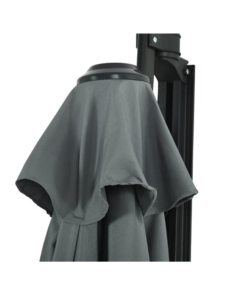 Outsunny Wall Mounted Parasol, Hand to Push Outdoor Patio Umbrella with 180 Degree Rotatable Canopy for Porch, Deck, Garden, 250 - pic 54780 | FastDaddyshop