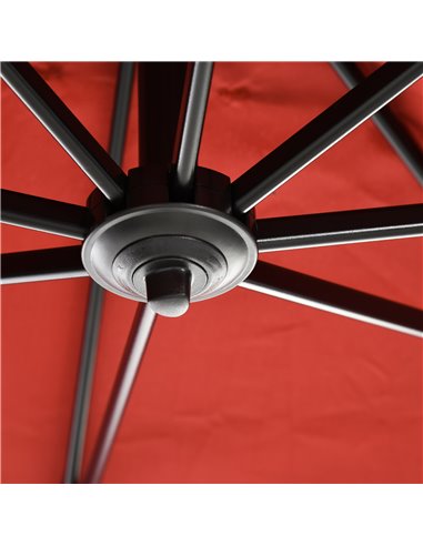Outsunny 2.5x2.5m Patio Offset Parasol Umbrella Cantilever Hanging Aluminium Sun Shade Canopy Shelter 360°Rotation w/Crank Handl