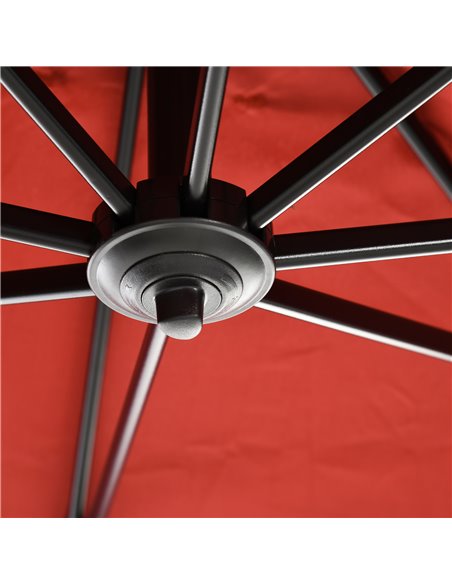 Outsunny 2.5x2.5m Patio Offset Parasol Umbrella Cantilever Hanging Aluminium Sun Shade Canopy Shelter 360°Rotation w/Crank Handl - pic 54791 | FastDaddyshop