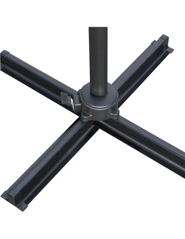 Outsunny 2.7 x 2.7 m Cantilever Parasol, Square Overhanging Umbrella with Cross Base, Crank Handle, Tilt, 360° Rotation, Alumini