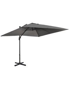 Outsunny 2.7 x 2.7 m Cantilever Parasol, Square Umbrella, Dark Grey 84D-120V00CG