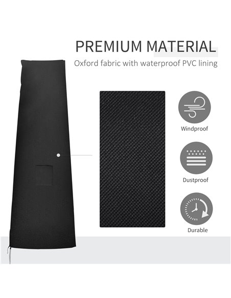 Outsunny Garden Parasol Cover Waterproof Outdoor Cantilever Banana Umbrella Protector 300D Oxford Fabric 200 x 50/80 cm 84C-098V - pic 54822 | FastDaddyshop
