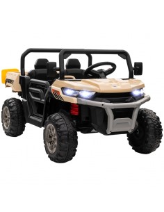 Homcom 3+ Two-Seater Kids Electric Ride-On Car 12V with Electric Bucket, Remote Control - Yellow