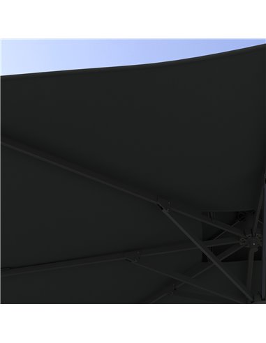 Outsunny Garden Parasol, 3(m) Cantilever Parasol with Hydraulic Mechanism, Dual Vented Top, 8 Ribs, Cross Base, Grey 84D-322V00C