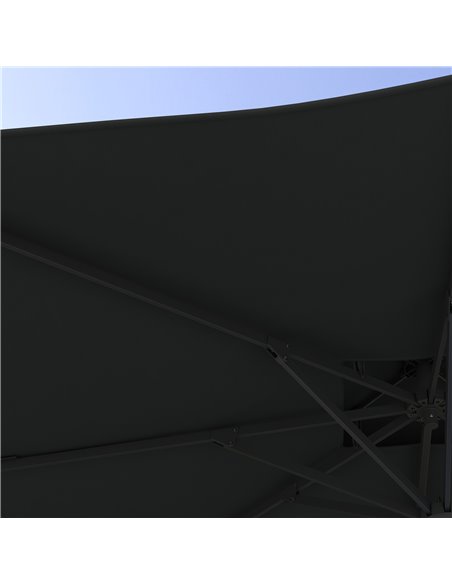 Outsunny Garden Parasol, 3(m) Cantilever Parasol with Hydraulic Mechanism, Dual Vented Top, 8 Ribs, Cross Base, Grey 84D-322V00C - pic 54854 | FastDaddyshop