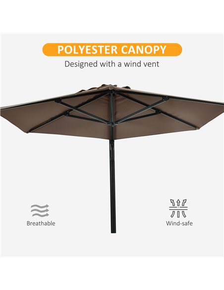 Outsunny Wall Mounted Parasol, Hand to Push Outdoor Patio Umbrella with 180 Degree Rotatable Canopy for Porch, Deck, Garden, 250 - pic 54869 | FastDaddyshop
