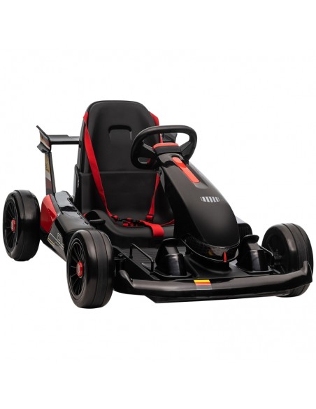 Homcom 4+ Electric Go Kart 12V with Adjustable Footrest, Reversing Steering Wheel, 2 Speeds, Black - pic 5488 | FastDaddyshop