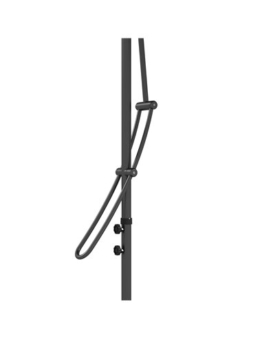 Outsunny 3(m) Garden Parasol Cantilever Umbrella with Solar LED, Cross Base and Waterproof Cover, Dark Grey 84D-266V00CG