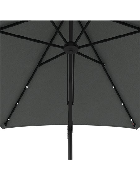 Outsunny 3(m) Garden Parasol Cantilever Umbrella with Solar LED, Cross Base and Waterproof Cover, Dark Grey 84D-266V00CG - pic 54881 | FastDaddyshop