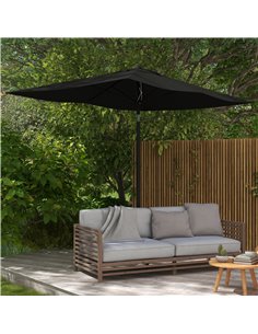 Outsunny 2 x 3(m) Garden Rectangular Parasol Umbrella, Black 84D-158V01BK 2