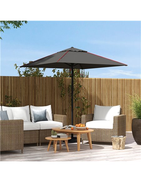 Outsunny Garden Parasol Umbrella with Air Vent, Grey 84D-301V00CG - pic 54901 | FastDaddyshop