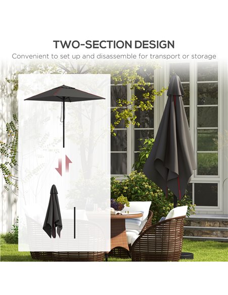 Outsunny Garden Parasol Umbrella with Air Vent, Outdoor Market Table Sunshade Canopy with Decorative Edging, Grey 84D-301V00CG - pic 54906 | FastDaddyshop