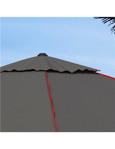 Outsunny Garden Parasol Umbrella with Air Vent, Outdoor Market Table Sunshade Canopy with Decorative Edging, Grey 84D-301V00CG - pic 54908 | FastDaddyshop