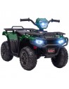 Homcom 3+ Kids Quad Bike ATV 12V with Forward Reverse Functions, Music, LED Headlights, Green