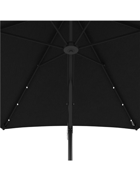Outsunny 3(m) Garden Parasol Cantilever Umbrella with Solar LED, Cross Base and Waterproof Cover, Black 84D-266V00BK - pic 54917 | FastDaddyshop
